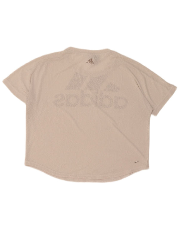 Adidas Womens Climalite Oversized Graphic T-Shirt Top UK 12/14 Medium White