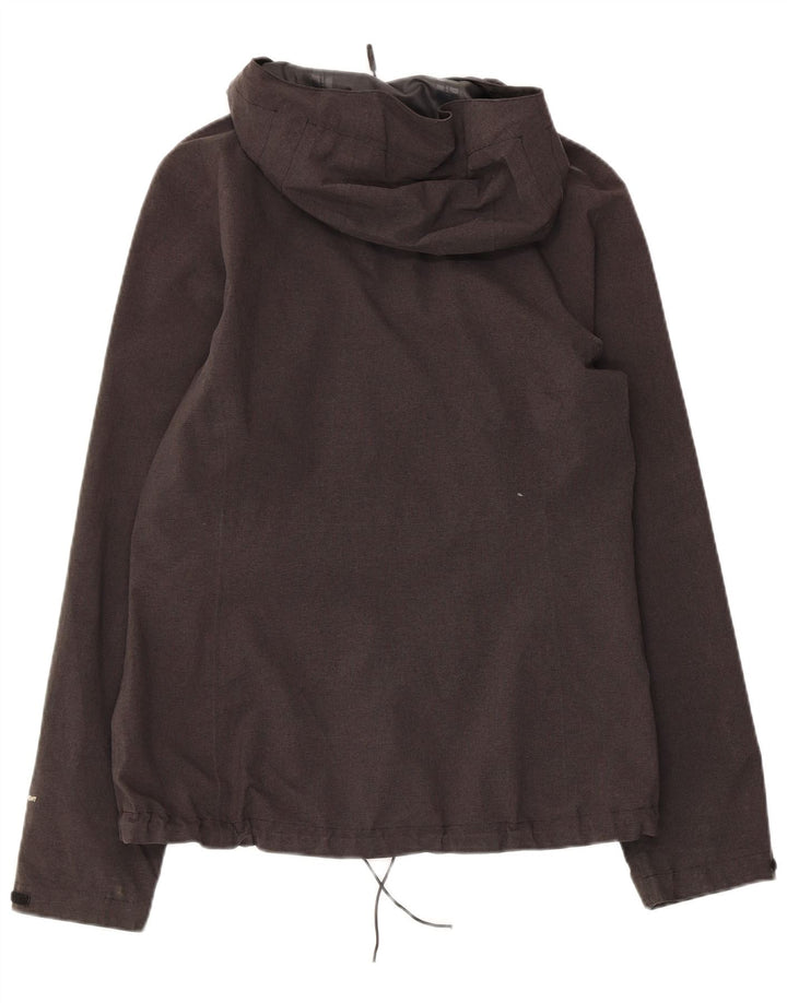 THE NORTH FACE Womens Hooded Rain Jacket UK 14 Medium Grey Polyester