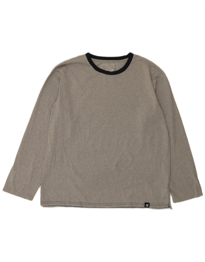 The White Company Mens Top Long Sleeve Large Grey Colourblock Polyester