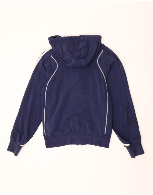 Adidas Womens Zip Hoodie Sweater UK 6 XS Navy Blue Cotton