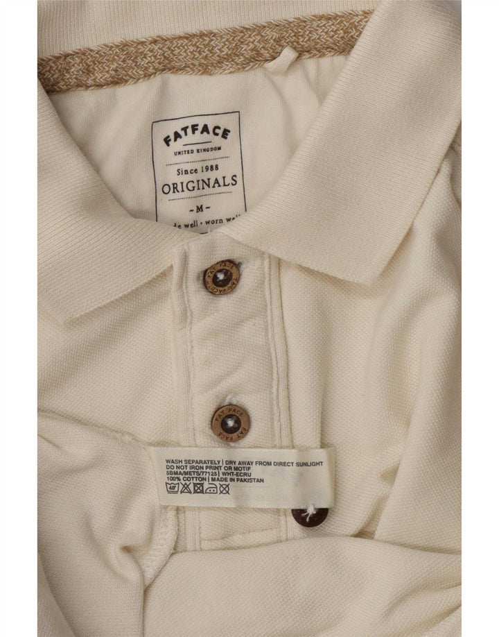 Fat Face Mens Polo Shirt Medium Off White Cotton