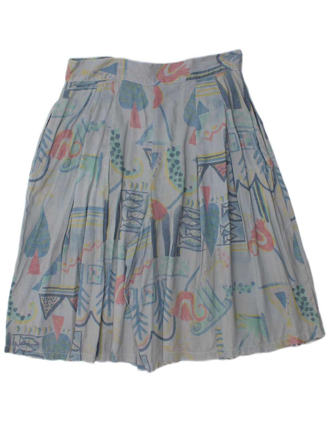 Ecco Womens High Waist Cullotes Casual Shorts W30 Medium Blue Geometric