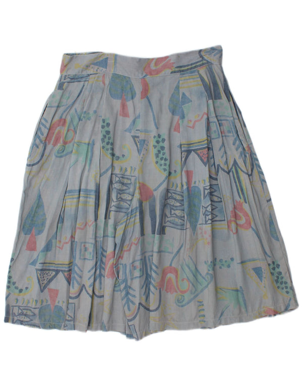 Ecco Womens High Waist Cullotes Casual Shorts W30 Medium Blue Geometric