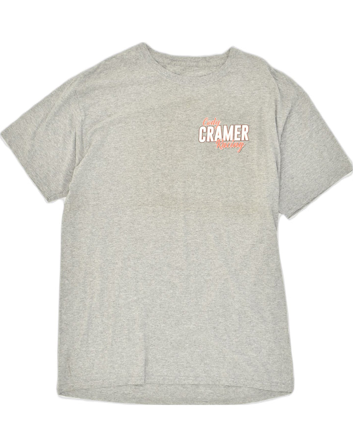 VINTAGE Mens Graphic T-Shirt Top Medium Grey Cotton Vintage Vintage and Second-Hand Vintage from Messina Hembry 