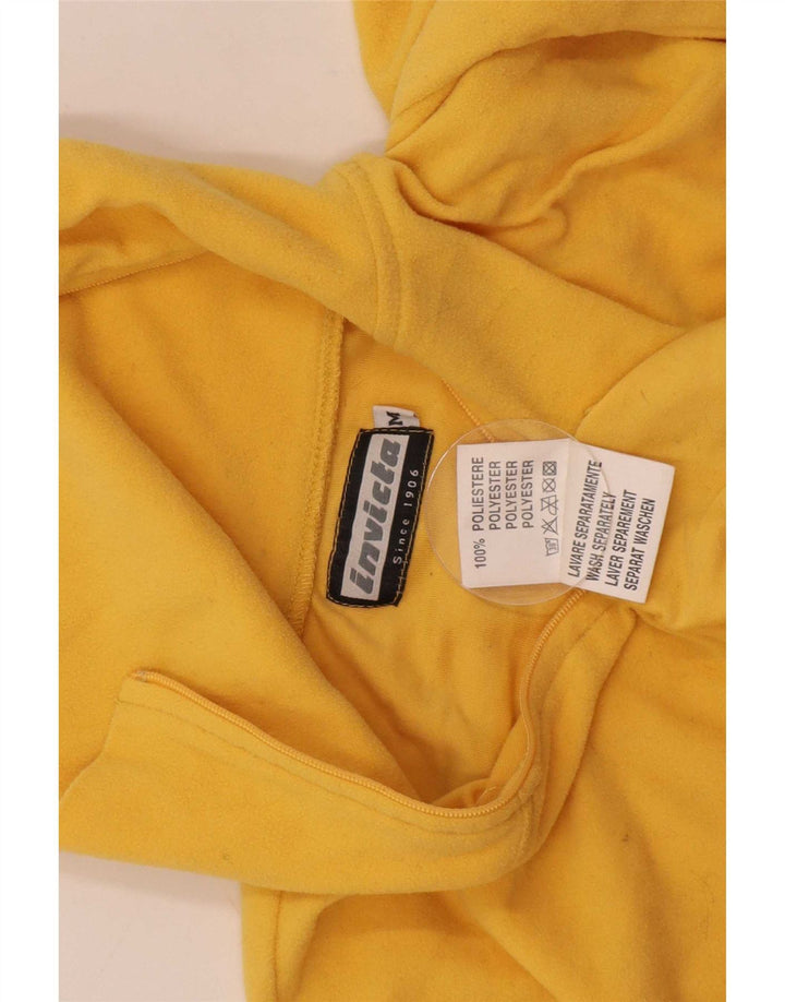 Invicta Womens Zip Neck Fleece Jumper UK 12 Medium Yellow Polyester
