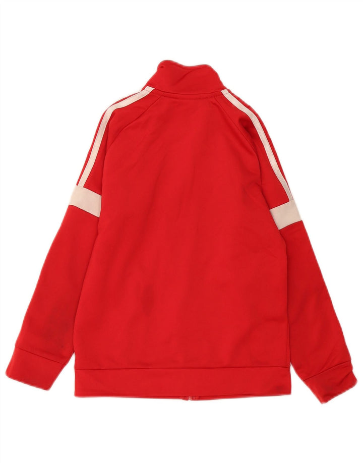 Adidas Boys Tracksuit Top Jacket 6-7 Years Red Colourblock