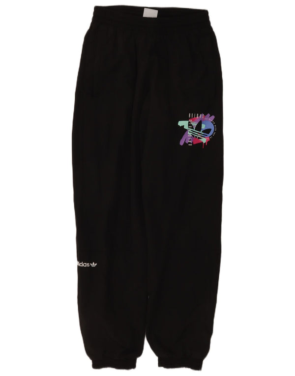 Adidas Mens Graphic Tracksuit Trousers Joggers Small  Black Polyamide