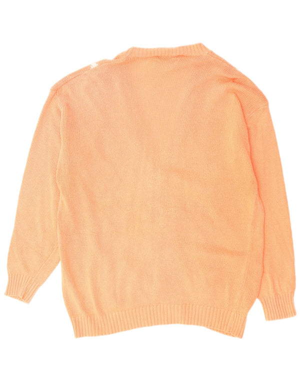 IL GRANCHIO Mens Cardigan Sweater Large Orange Argyle/Diamond