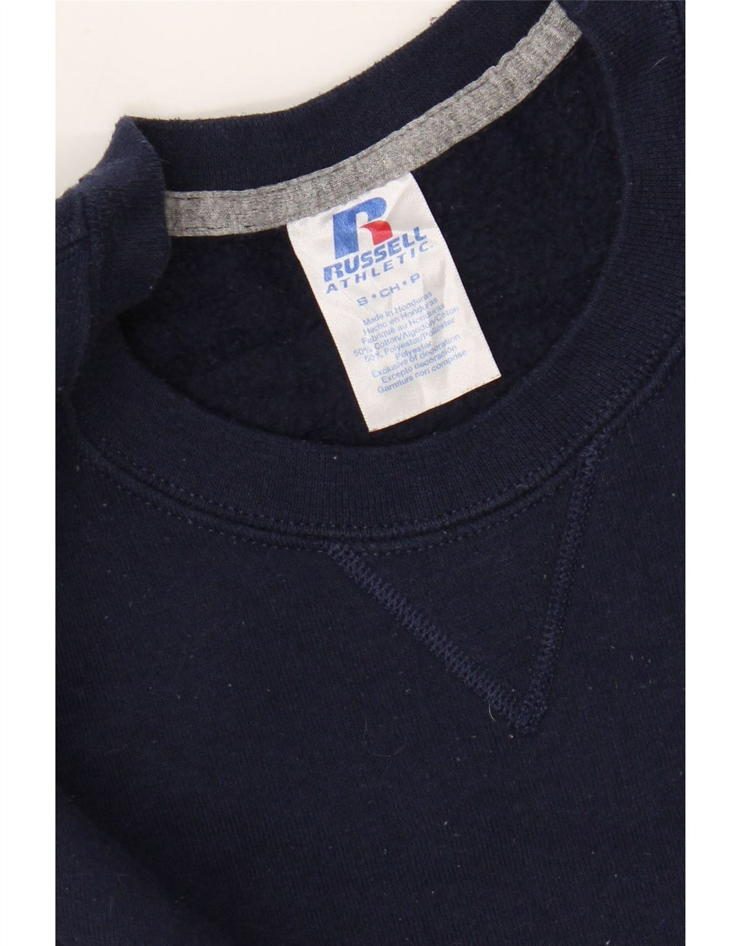 RUSSELL ATHLETIC Mens Sweatshirt Jumper Small Navy Blue Cotton