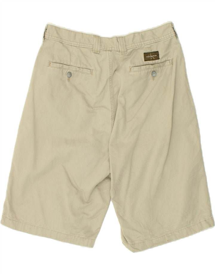 CALVIN KLEIN Mens Chino Shorts W32 Medium Beige Cotton
