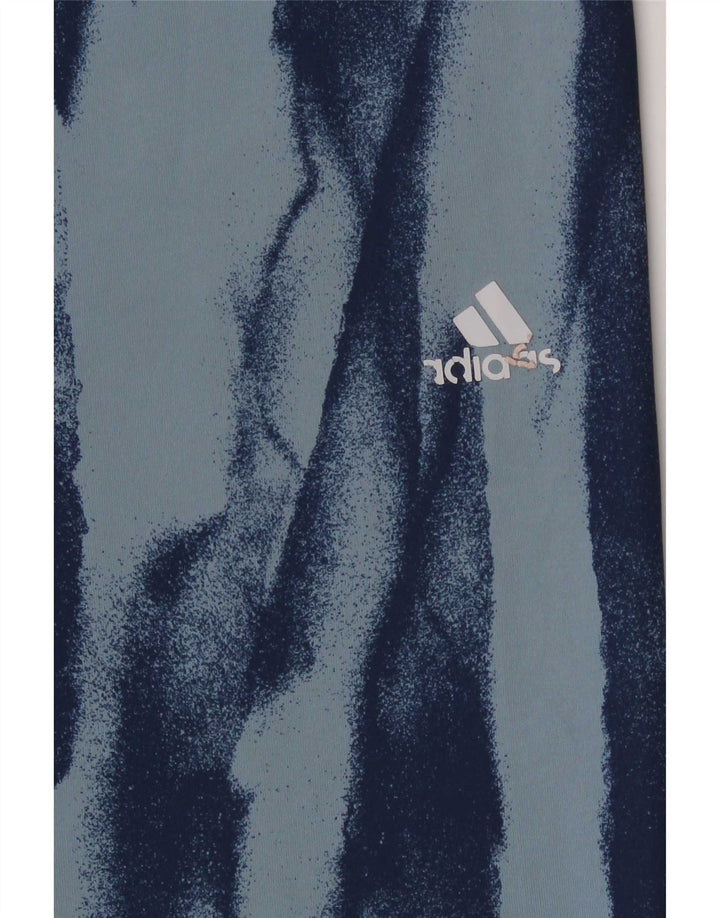 Adidas Womens Climalite Abstract Pattern Leggings UK 16/18 Large Blue