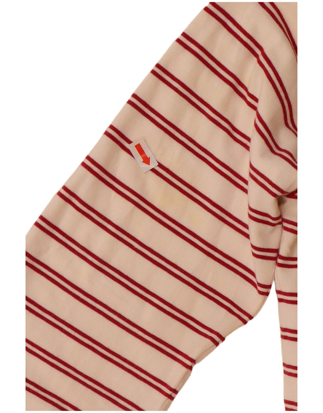 MARINA YACHTING Womens Rugby Polo Shirt UK 12 Medium Off White Striped