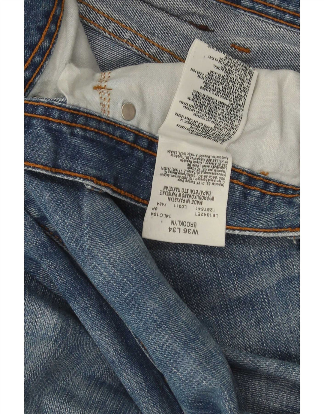 Lee Mens Brooklyn Straight Jeans W36 L31 Blue Cotton