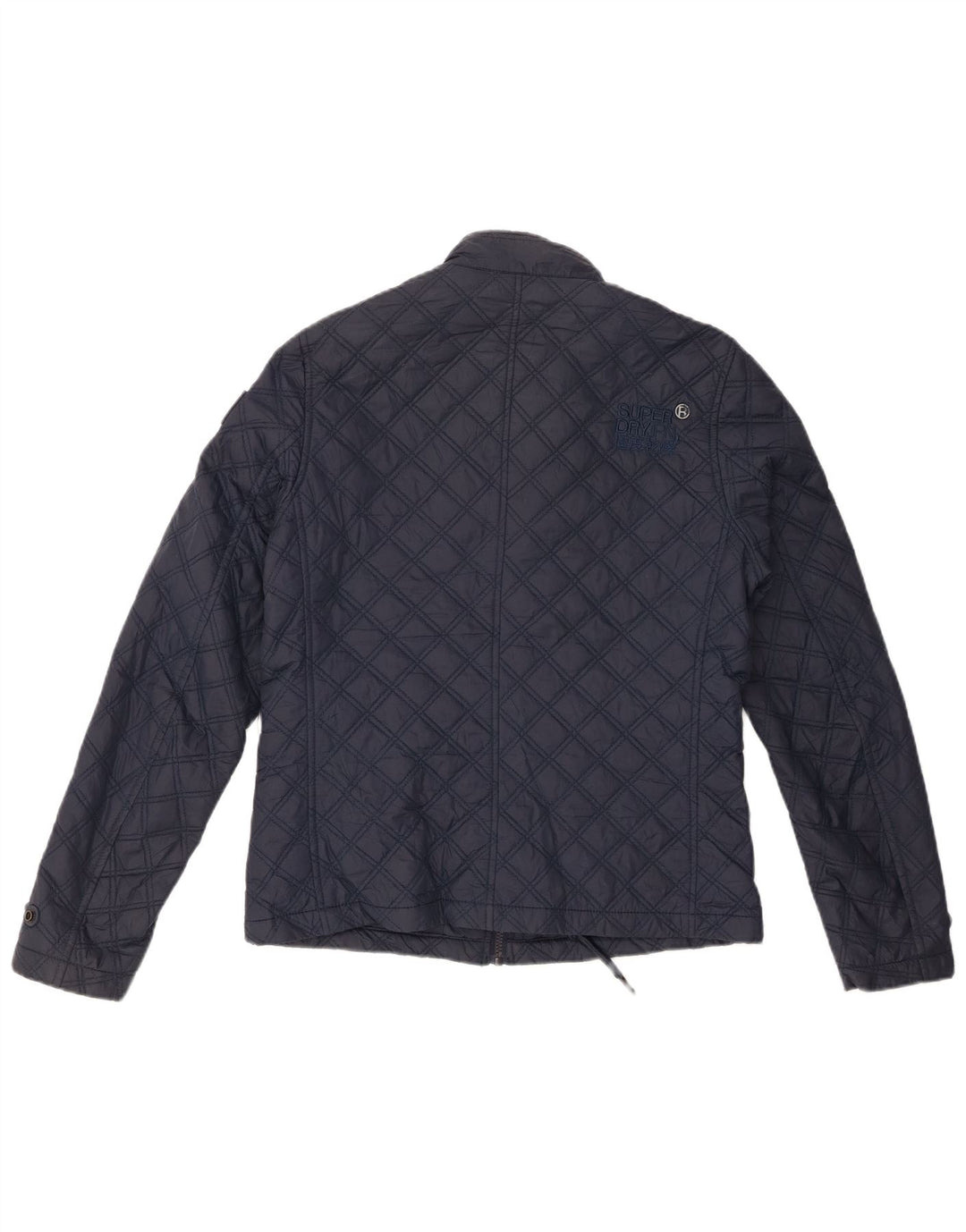 Superdry Womens Quilted Jacket UK 12 Medium Navy Blue