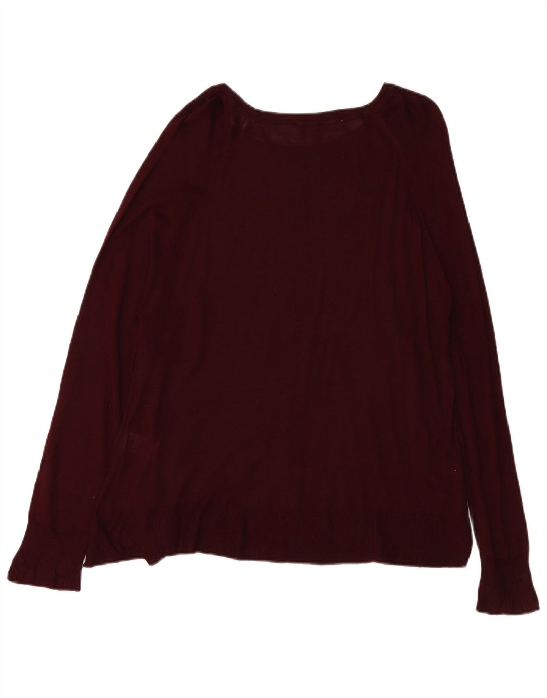 ZARA Womens Boat Neck Jumper Sweater UK 16 Large Burgundy Viscose