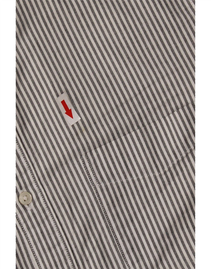 J. CREW Mens Oxford Slim Fit Shirt Medium Grey Pinstripe Cotton