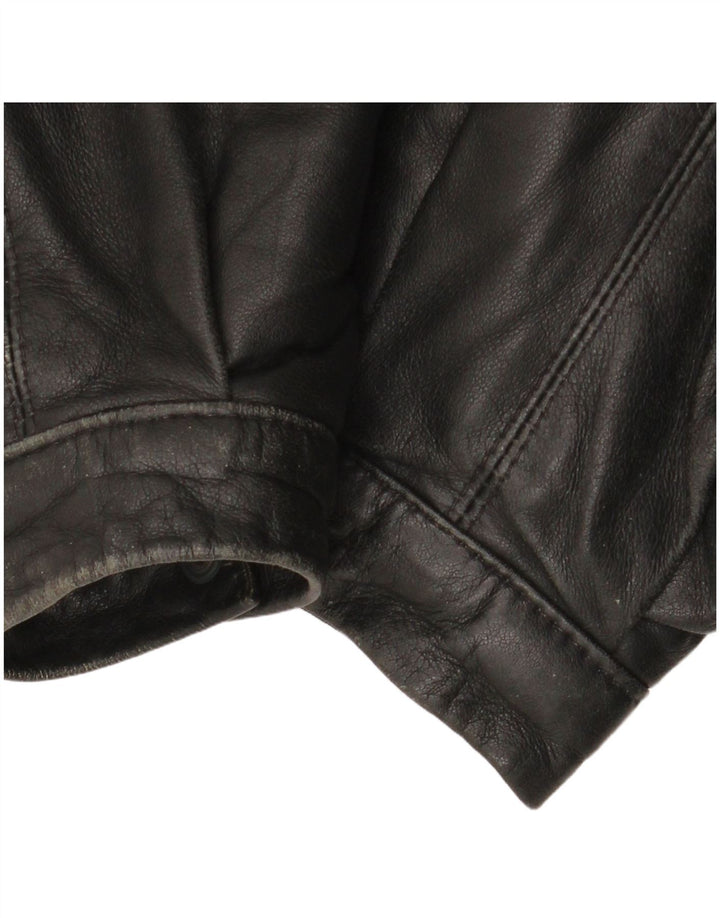 Dama Womens Leather Jacket IT 44 Medium Black Colourblock Leather