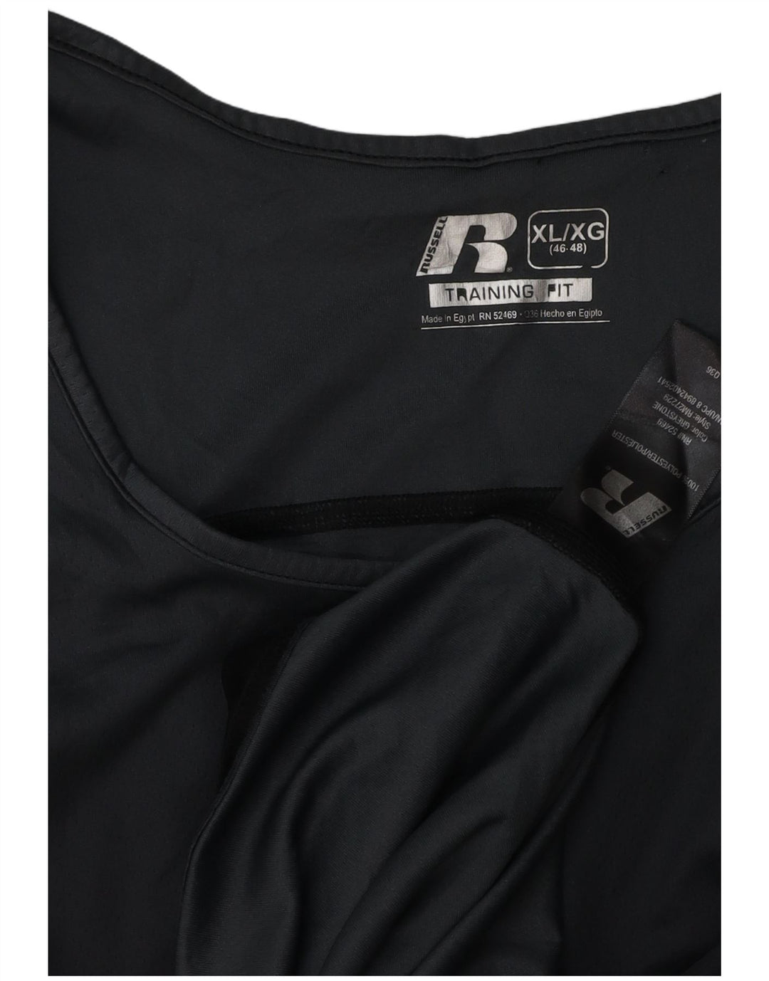 RUSSELL ATHLETIC Mens Vest Top UK 46/48 XL Black Polyester