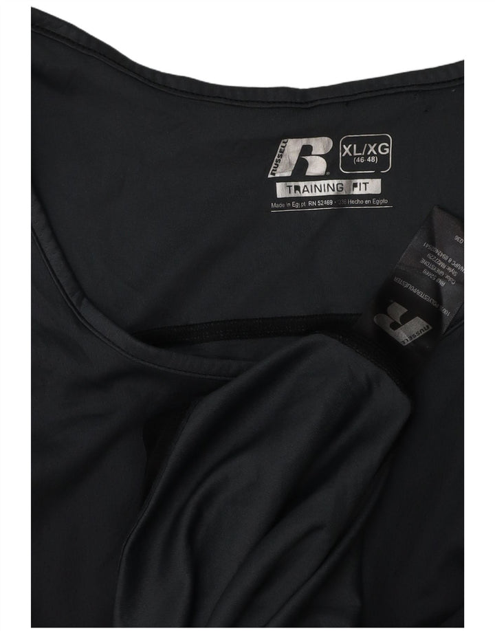RUSSELL ATHLETIC Mens Vest Top UK 46/48 XL Black Polyester