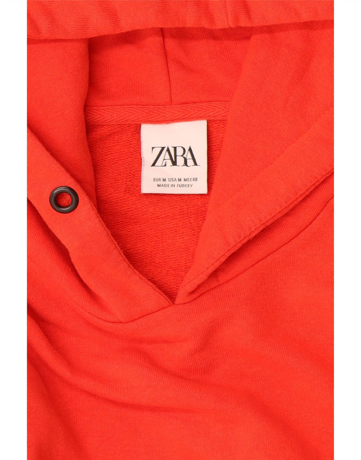 Zara Mens Hoodie Jumper Medium Red Cotton