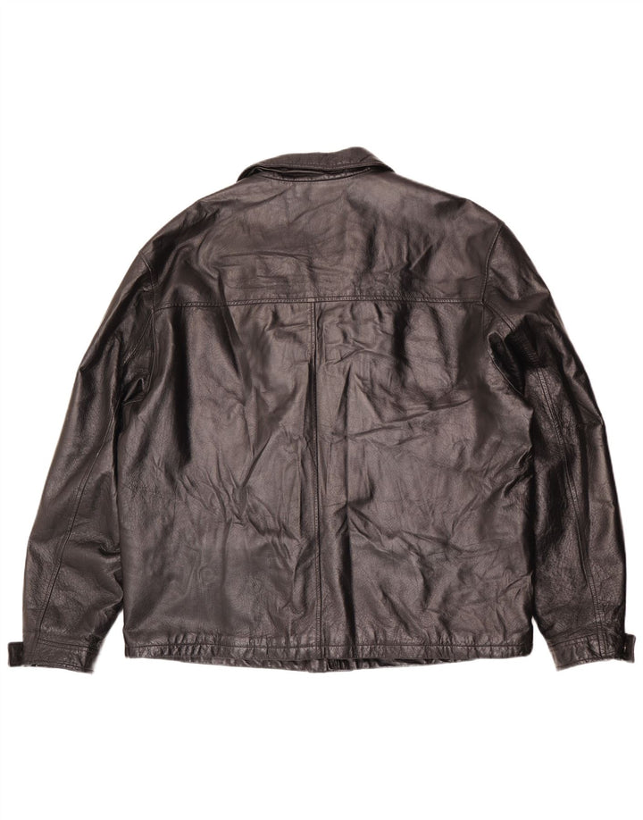 La Pelle Mens Leather Jacket IT 58 4XL Black