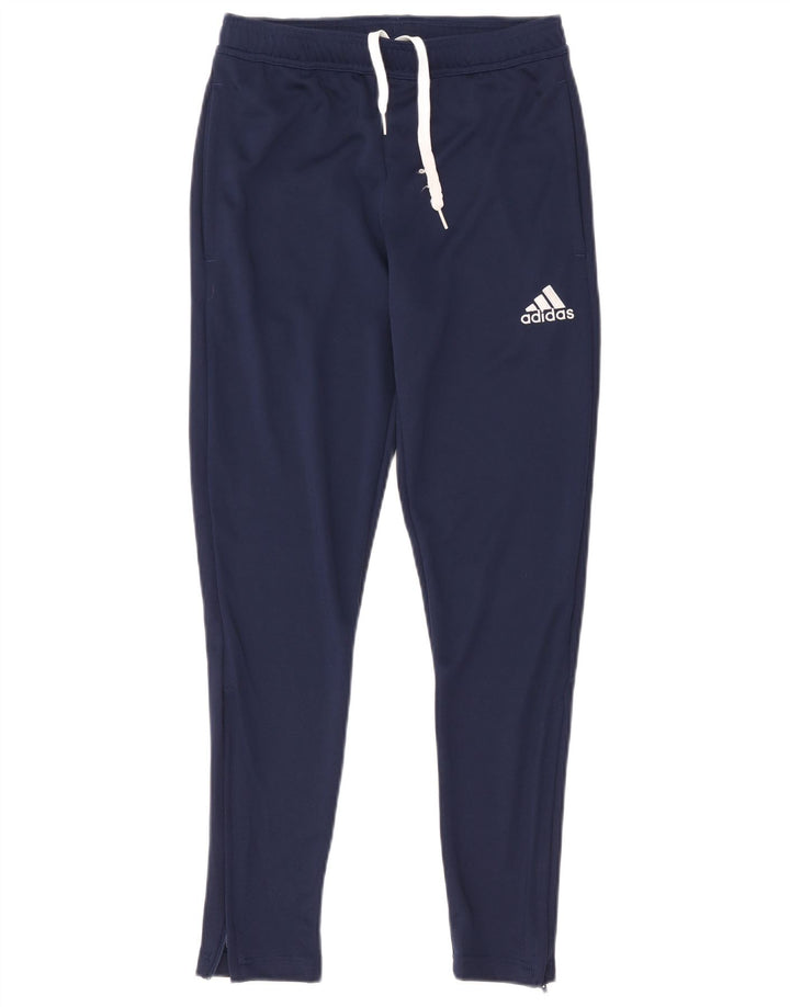 Adidas Mens Aeroready Tracksuit Trousers Small Navy Blue Polyester