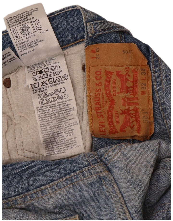 Levi's Mens 501 Straight Jeans W32 L32 Blue Cotton