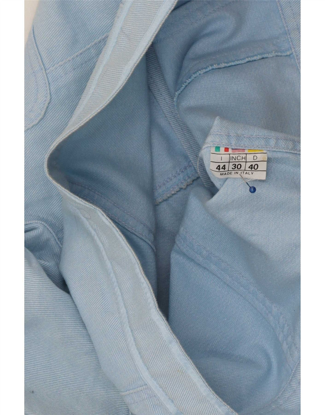 Roccobarocco Womens Crop Graphic Denim Jacket IT 44 Medium Blue