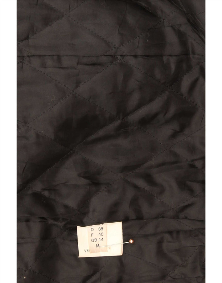 Vintage Womens Leather Coat UK 14 Medium Black