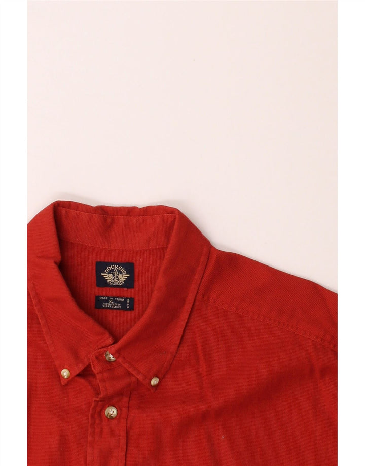 DOCKERS Mens Short Sleeve Shirt XL Red Cotton Vintage Dockers and Second-Hand Dockers from Messina Hembry 