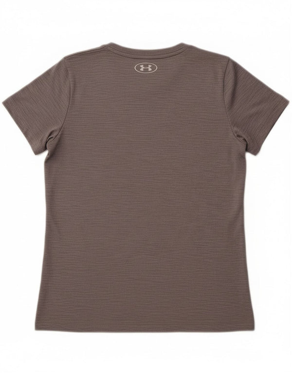 Under Armour Womens Heat Gear Graphic T-Shirt Top UK 10 Small Grey