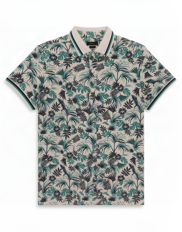 Zara Mens Muscle Short Sleeve Shirt XL White Floral Cotton Hawaiian