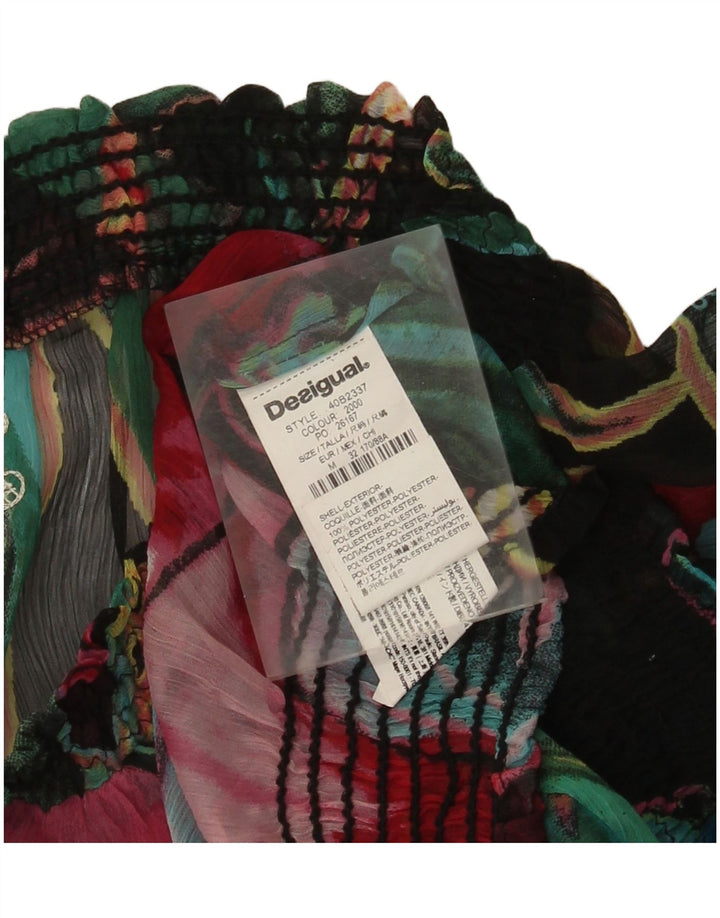 Desigual Womens Graphic Off Shoulder Top UK 14 Medium Multicoloured Floral