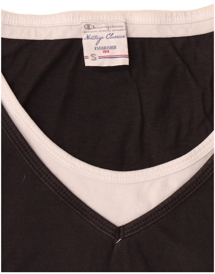 CHAMPION Womens Heritage Classics Graphic T-Shirt Top UK 10 Small Black