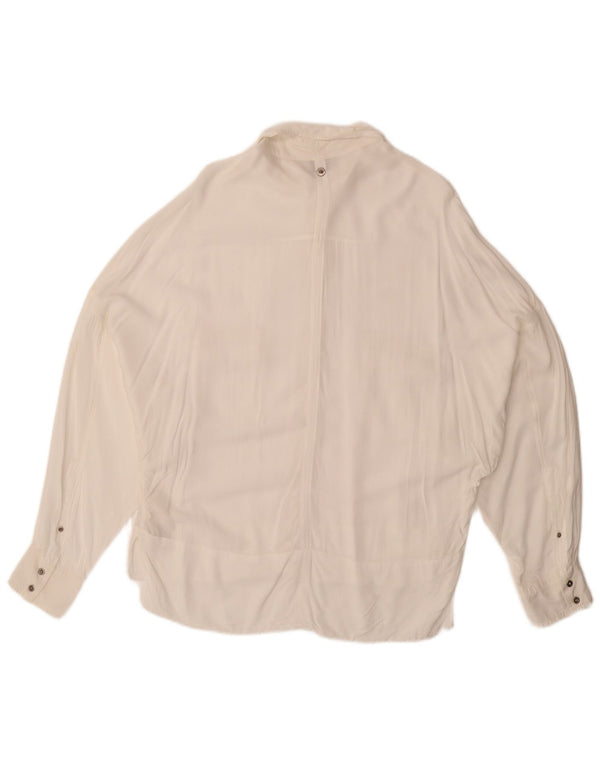 DIESEL Womens Loose Fit Shirt Blouse UK 14 Medium White Rayon