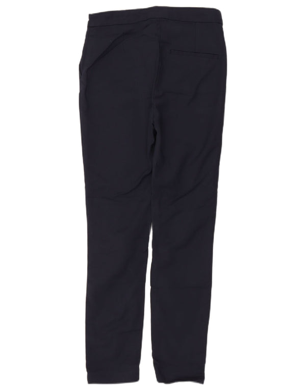 Zara Womens Slim Chino Trousers EU 36 XS W26 L30 Navy Blue Cotton