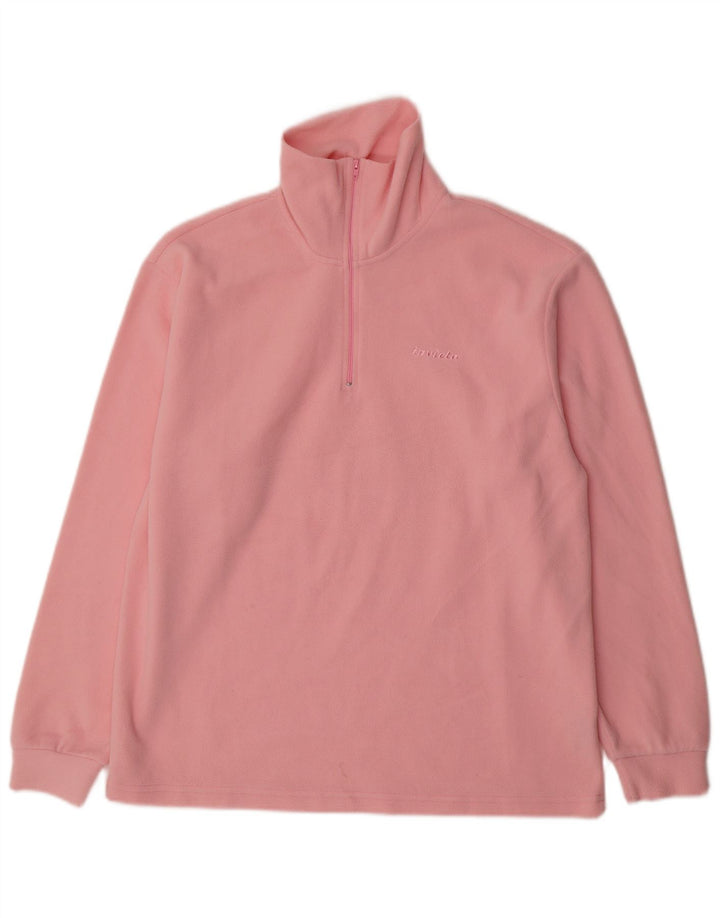 INVICTA Womens Zip Neck Fleece Jumper UK 16 Large Pink Polyester