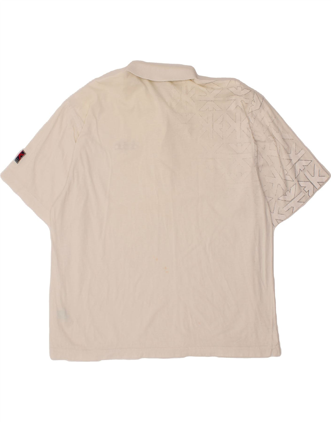 DIADORA Mens Abstract Pattern Graphic Polo Shirt Large White Cotton Vintage Diadora and Second-Hand Diadora from Messina Hembry 