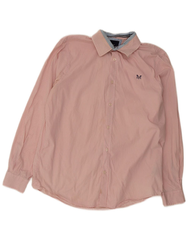 Crew Clothing Mens Classic Fit Shirt Large Pink Pinstripe Cotton