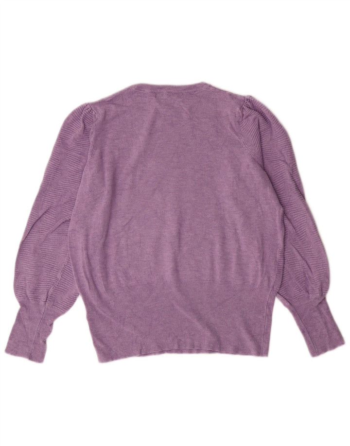 MARKS & SPENCER Womens Boat Neck Jumper Sweater UK 12 Medium Purple