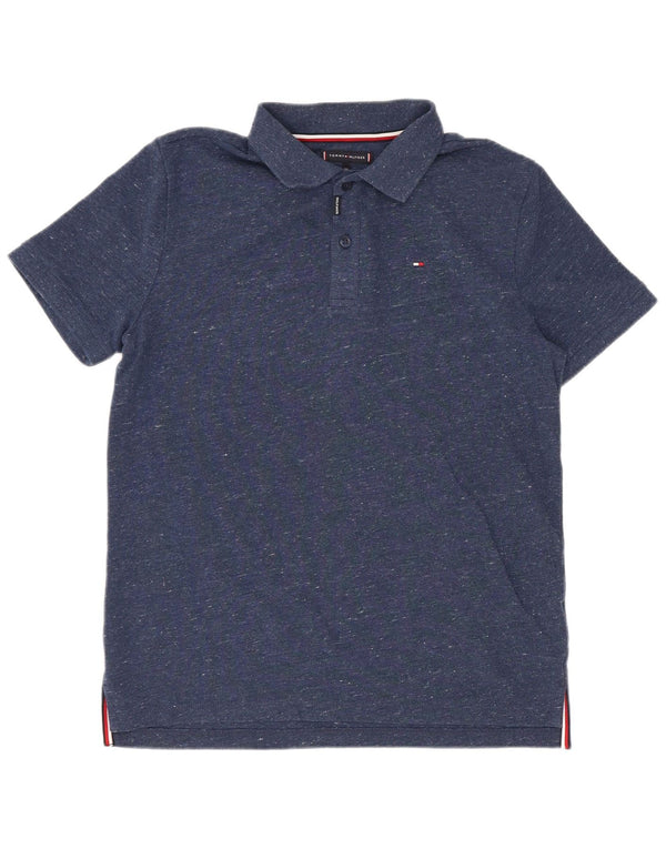 Tommy Hilfiger Boys Polo Shirt 13-14 Years Navy Blue Flecked Cotton
