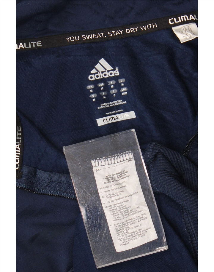 Adidas Mens Climalite Tracksuit Top Jacket Medium Navy Blue Polyester