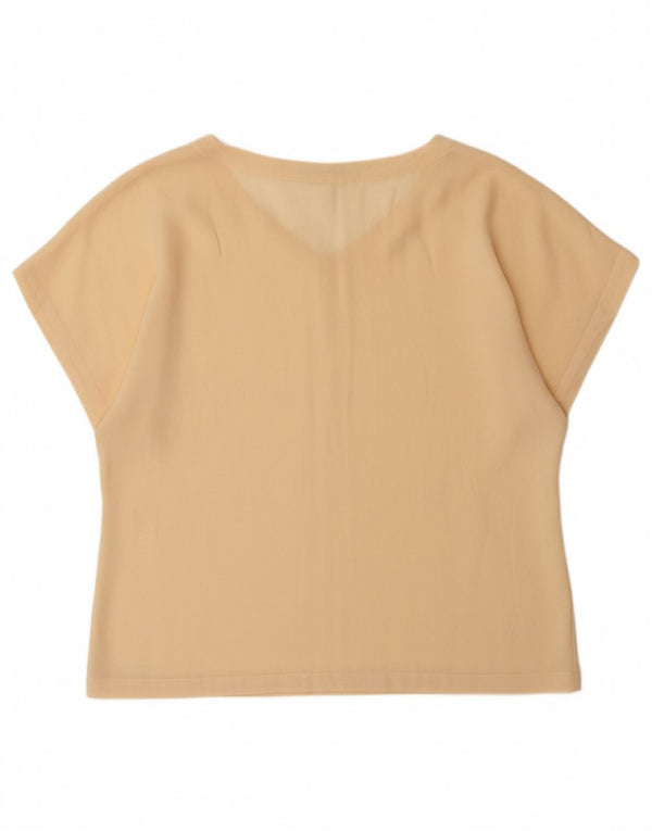 MAX MARA Womens T-Shirt Top UK 14 Large  Beige Silk