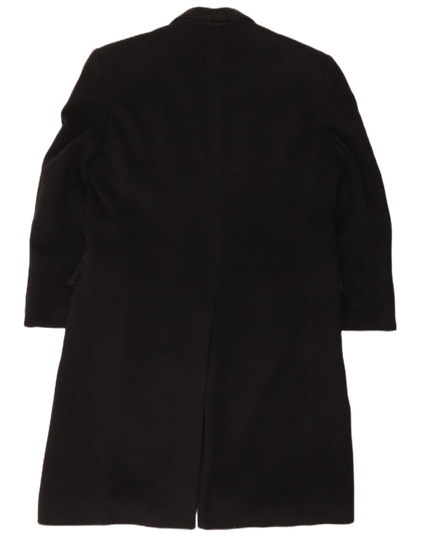Vintage Mens Double Breasted Coat IT 52 XL Black Wool