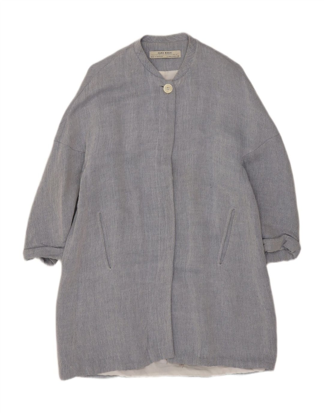 Zara Womens Overcoat UK 14 Medium Blue