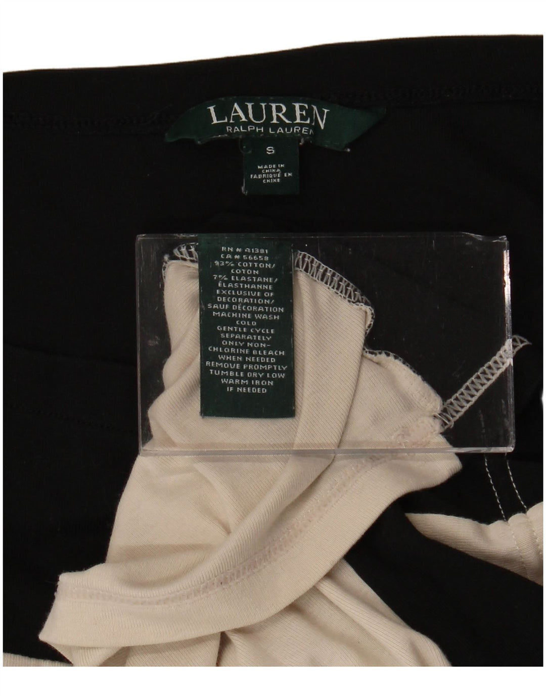 RALPH LAUREN Womens T-Shirt Top UK 10 Small Black Colourblock Cotton