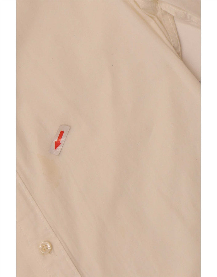 Tommy Hilfiger Mens Slim Fit Shirt Medium Off White Cotton