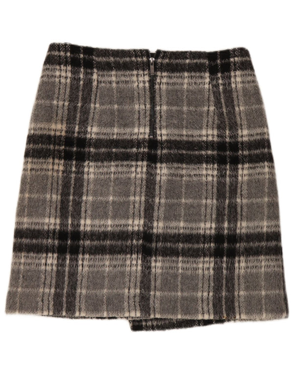 Marks & Spencer Womens Mini Skirt UK 12 Medium W32  Grey Check Acrylic