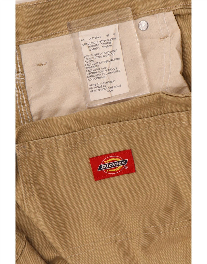 DICKIES Mens Straight Cargo Trousers W38 L36 Beige Cotton