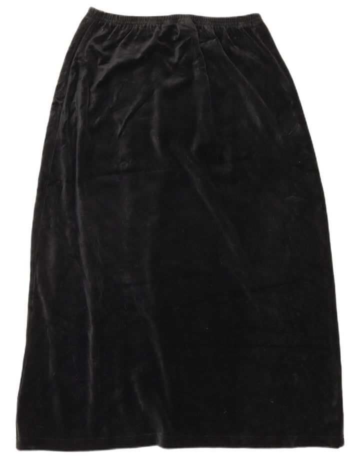 L.L.BEAN Womens Velvet A-Line Skirt Medium W28 Black Cotton